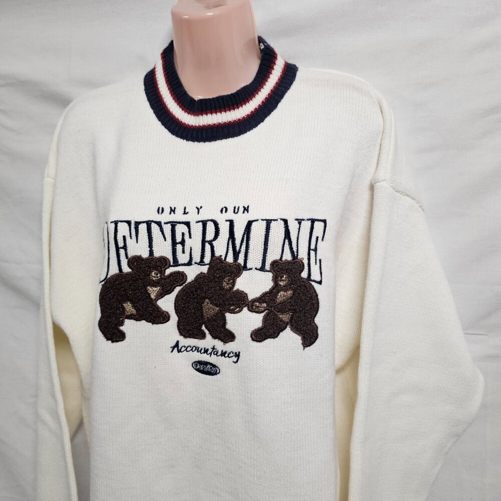 Aelfric Eden Bear Embroidered Pullover Sweater Women's Size Large/L - Picture 2 of 12